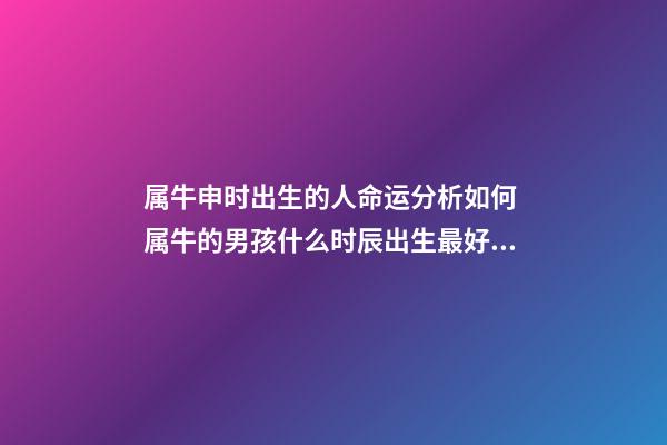 属牛申时出生的人命运分析如何 属牛的男孩什么时辰出生最好命 属牛的男孩什么时候出生好-第1张-观点-玄机派